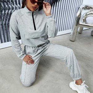 Raglan Sleeve Drawstring Hem Sweatshirt & Sweatpants